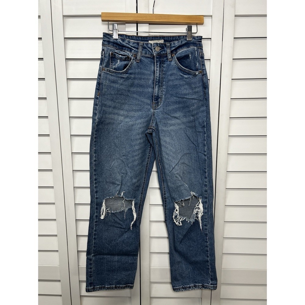 Copper Key Straight Leg Distressed Ankle Jeans Women's Size 7 Medium Wash
